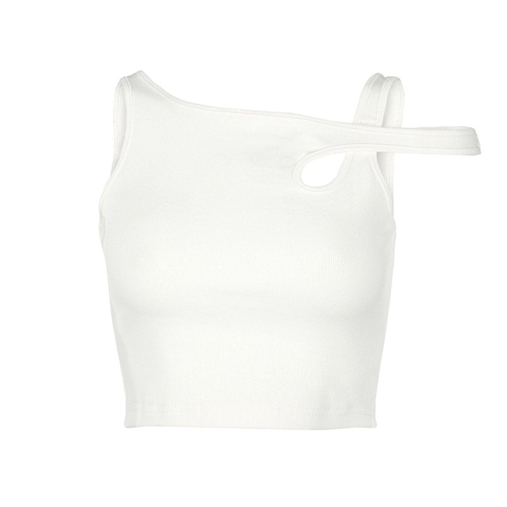 CHIC ASYMMETRIAL RIBBED TANK
